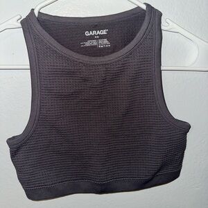 Garage Charcoal Ribbed Tank Top